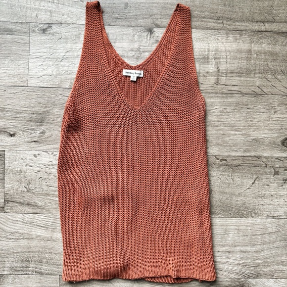 Newbury Kustom Tops - Newbury Kustom Rust Knit V-Neck Top